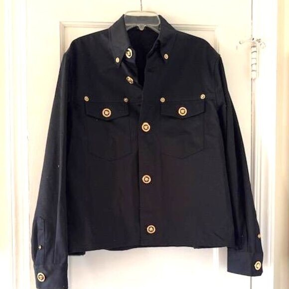 Versace Heritage Fit Cotton Shirt Jacket - Picture 2 of 16